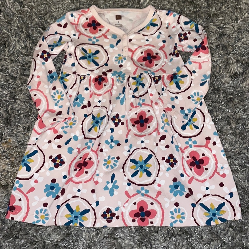 🧁Light pink long sleeve floral dress
